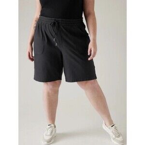 Athleta FARALLON Bermuda Shorts Plus Size 24  Black  Athleisure Casual